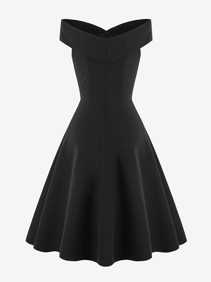 Burgundy Off Shoulder A Line Midi Dress For Women Elegant Formal