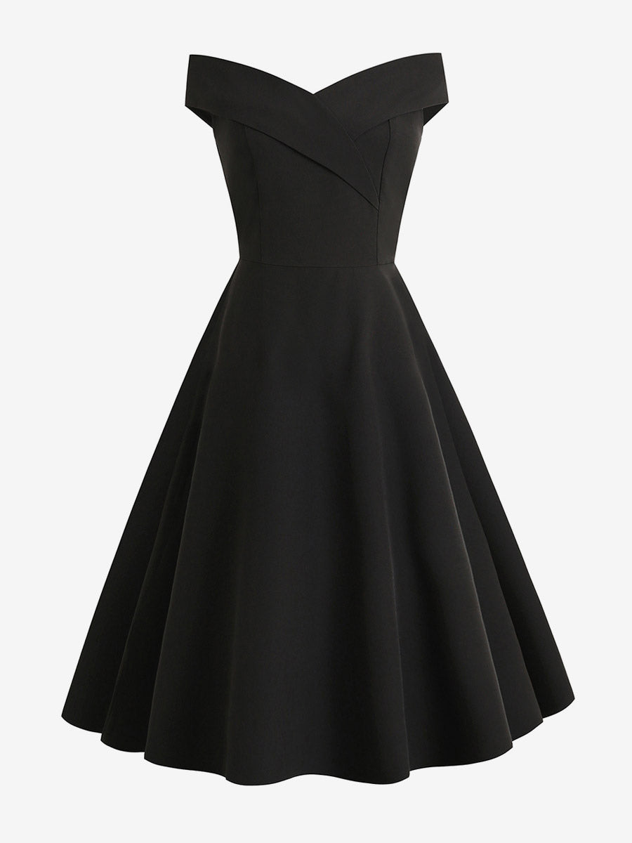 Burgundy Off Shoulder A Line Midi Dress For Women Elegant Formal