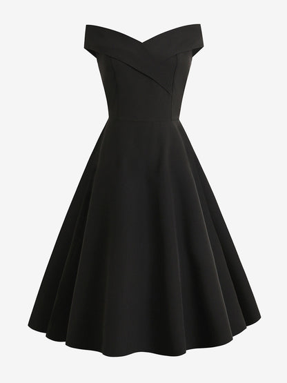 Burgundy Off Shoulder A Line Midi Dress For Women Elegant Formal
