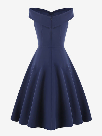 Burgundy Off Shoulder A Line Midi Dress For Women Elegant Formal