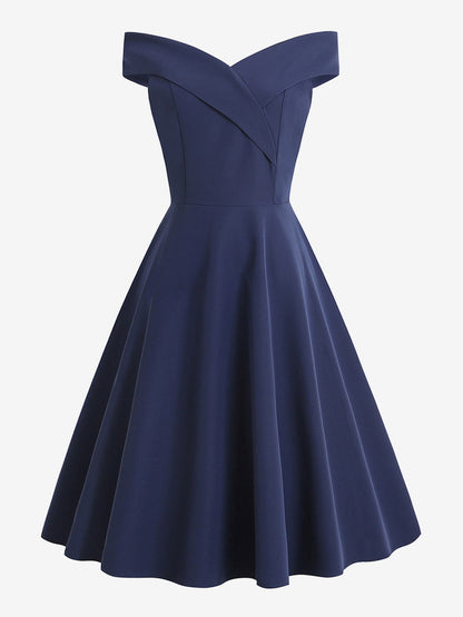 Burgundy Off Shoulder A Line Midi Dress For Women Elegant Formal