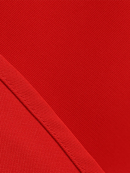 Red Sleeveless Peter Pan Collar A Line Maxi Dress For Women Vintage Chic