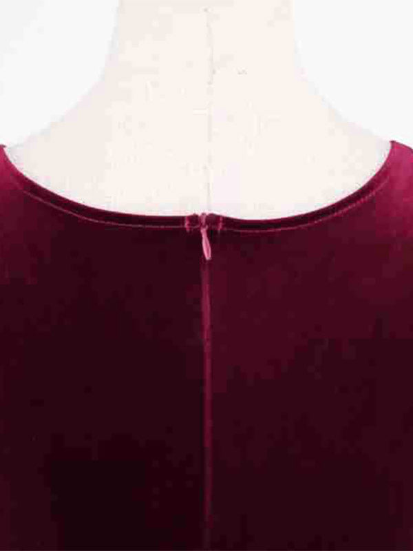 Chic Fitted Burgundy Gown With A Line Skirt Perfect For Evening Events