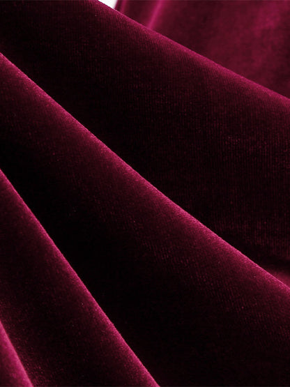 Chic Fitted Burgundy Gown With A Line Skirt Perfect For Evening Events