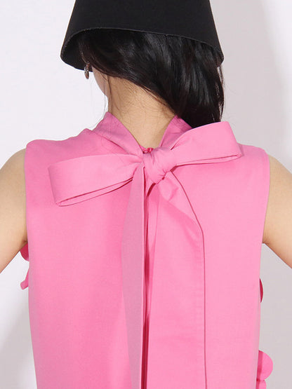 Pink Sleeveless Maxi Dress With 3D Floral Embellishments