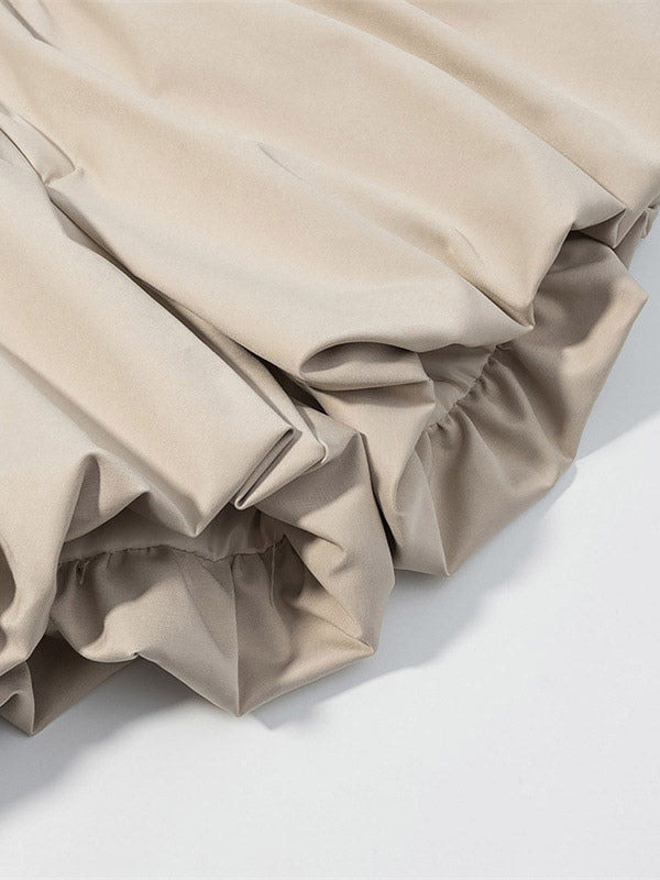 2-Piece Sets Pant Set White Pleated Polyester Turndown Collar Long Sleeves Sets