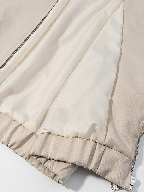 2-Piece Sets Pant Set White Pleated Polyester Turndown Collar Long Sleeves Sets