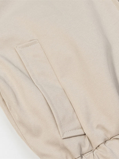 2-Piece Sets Pant Set White Pleated Polyester Turndown Collar Long Sleeves Sets