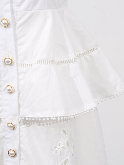 Chic Fitted White Maxi Gown With Lace Detail Perfect For Formal Events