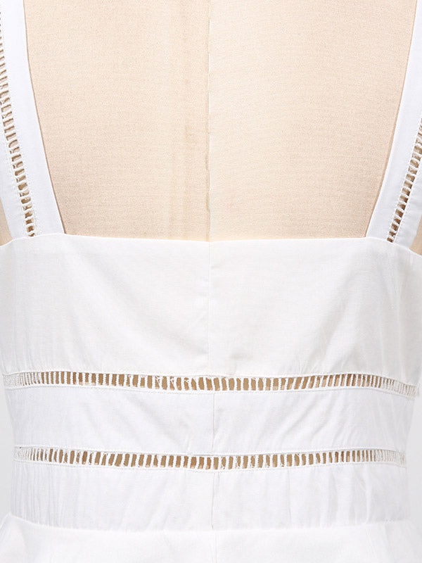 Chic Fitted White Maxi Gown With Lace Detail Perfect For Formal Events