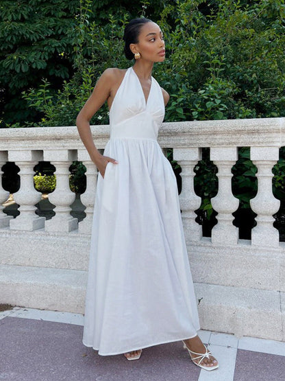 Chic Fitted White Gown With V Neckline Perfect For Summer Events