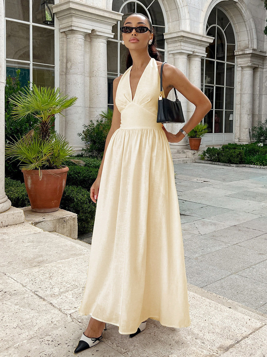 Chic Fitted White Gown With V Neckline Perfect For Summer Events