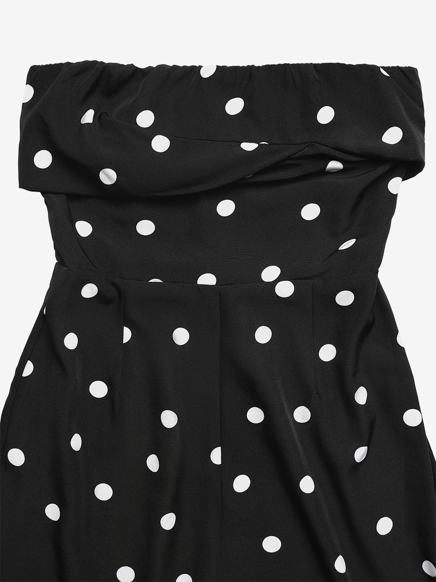 Jumpsuits Black Sleeveless Strapless Wide Summer One Piece Outfit