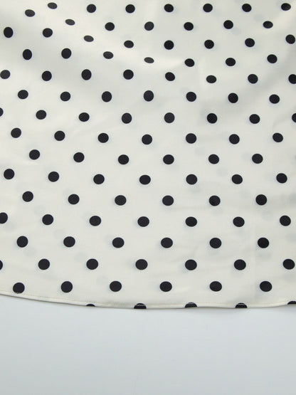 Flattering V Neck Cream Maxi Dress With Black Dots Ideal For Evenings