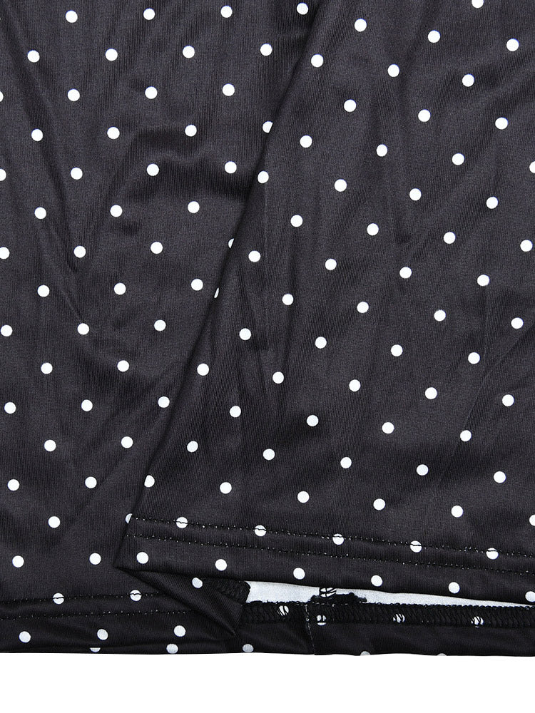 Chic Fitted Black Gown With Polka Dots Perfect For Casual Outings