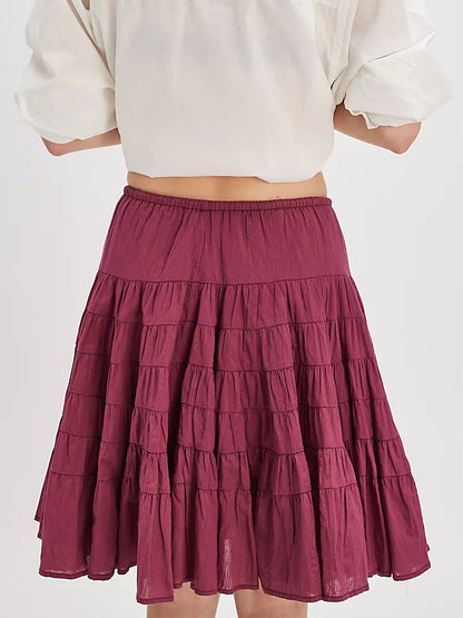 Skirts White Natural Waist Chic Pleated Women's Bottoms