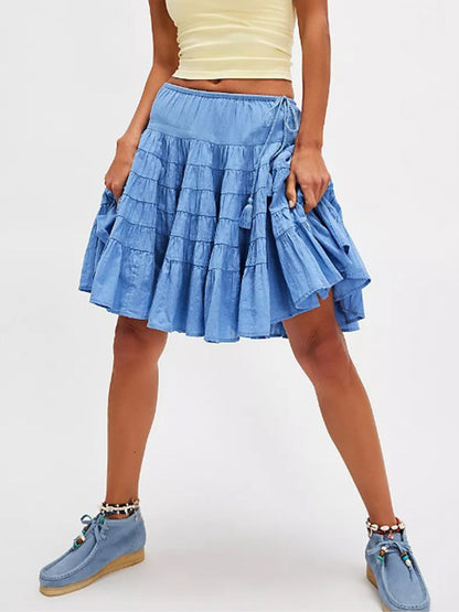 Skirts White Natural Waist Chic Pleated Women's Bottoms