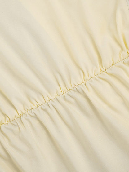 Cream V Neck Ruffled Sleeve Maxi Dress For Women Elegant Formal Style