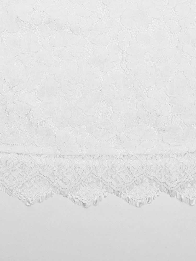 White Lace Panel Slip Maxi Dress For Women Elegant Evening Style