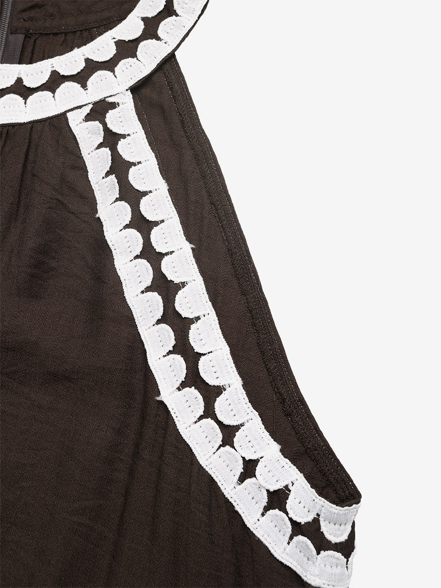 Vacation Dresses Maxi Sleeveless Strapless Retro Brown Summer Dresses