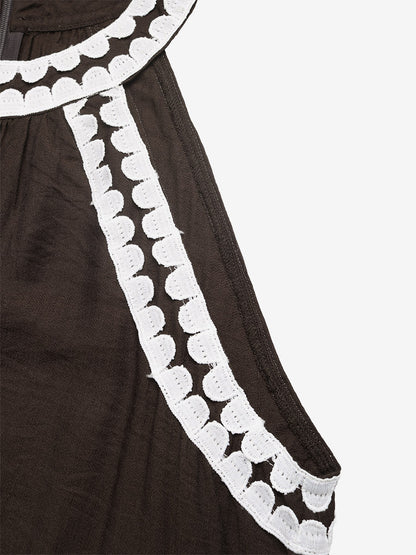 Vacation Dresses Maxi Sleeveless Strapless Retro Brown Summer Dresses