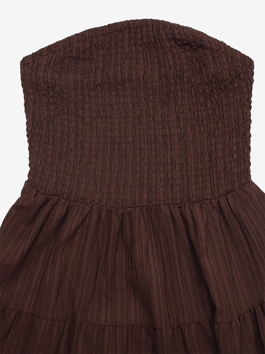 Date Night Dresses Mini Sleeveless Backless Sweet Brown Summer Beach Dress
