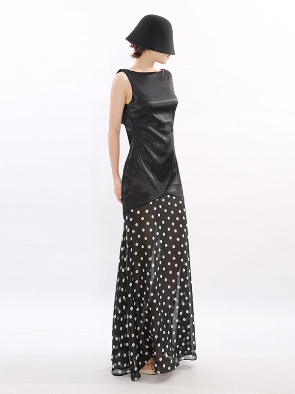 Party Dress Maxi Black Sleeveless Elegant High Rise Semi Formal Summer Dress