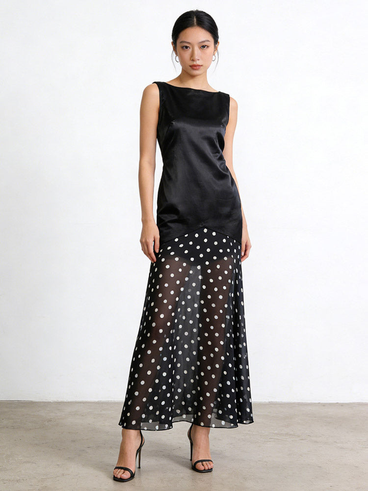 Party Dress Maxi Black Sleeveless Elegant High Rise Semi Formal Summer Dress