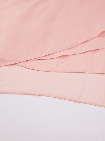 Vacation Dresses Maxi Sheer Sleeveless V-Neck Elegant Pink Summer Dress