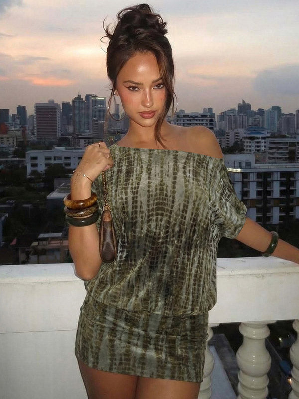 Night Out Dresses Blue Polyester Short Sleeves Backless Summer Dress