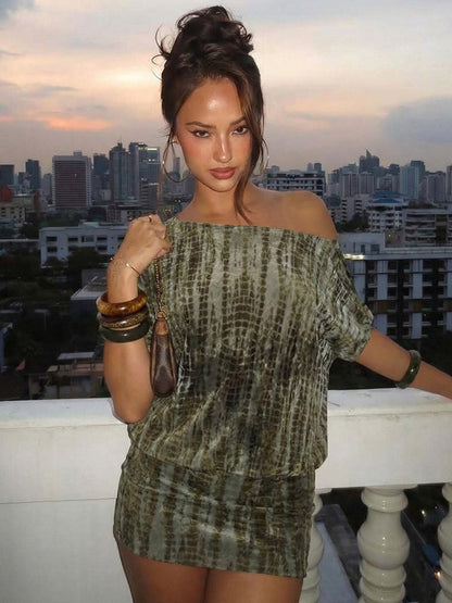 Night Out Dresses Blue Polyester Short Sleeves Backless Summer Dress