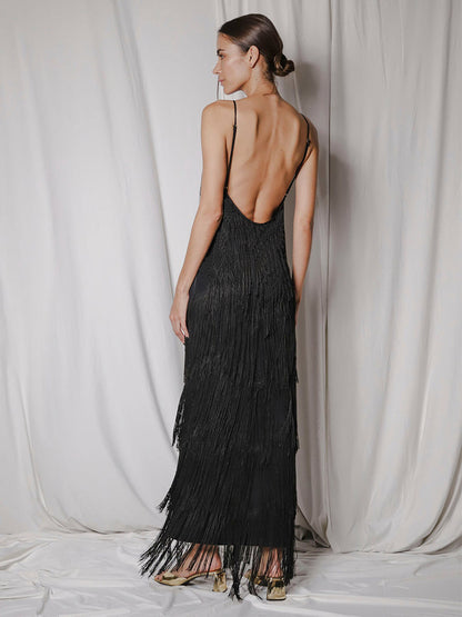 Party Dress Maxi Gold V-Neck Sleeveless Open Shoulder Sexy Semi Formal Summer Dress