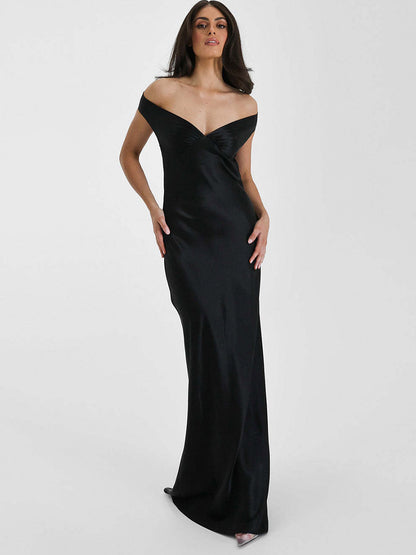 Party Dress Maxi Beige V-Neck Off-Shoulder Backless Chic Semi Formal Summer Gown