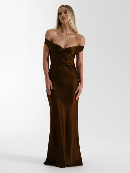 Party Dress Maxi Beige V-Neck Off-Shoulder Backless Chic Semi Formal Summer Gown
