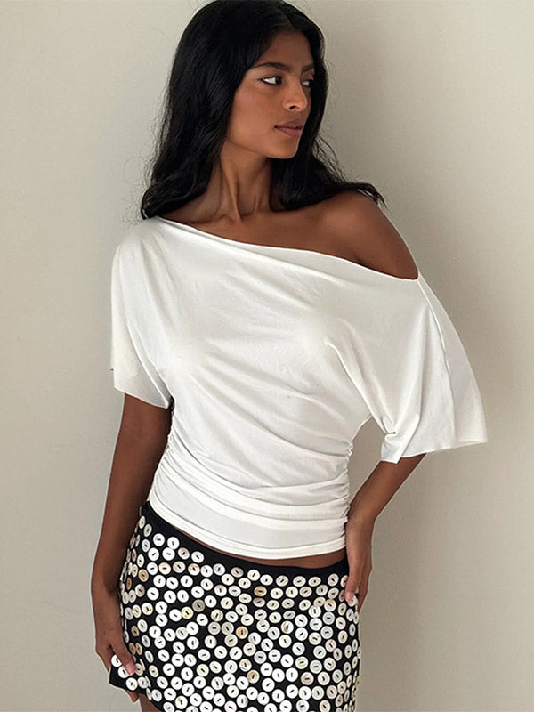 T-Shirt Short Sleeves Tees White For Women