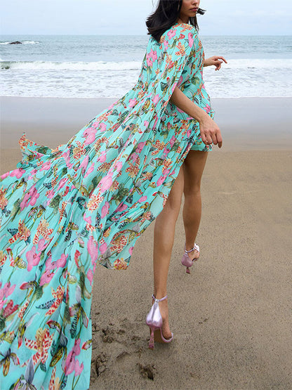Vacation Dresses Maxi Ruffles Sleeveless Jewel Neck Sexy Black Bohemian Dress