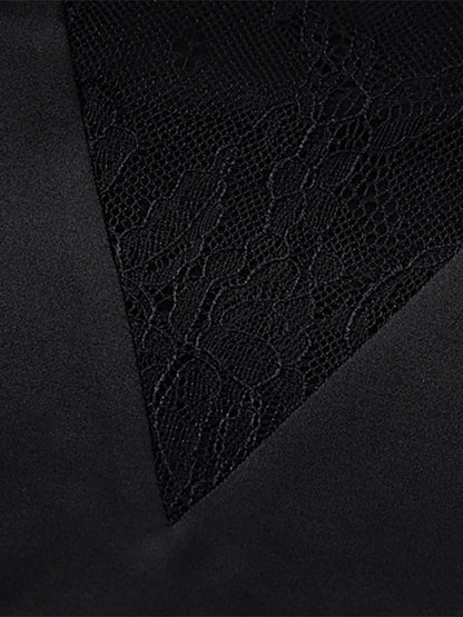 Party Dress Maxi Black Straps Neck Lace Backless Elegant Semi Formal Dress