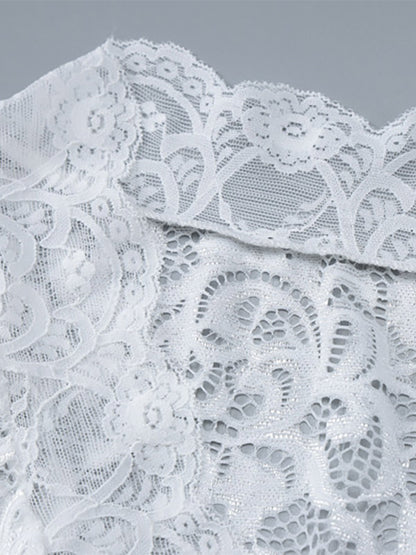 Party Dress Maxi White V-Neck Lace Long Sleeves Sheer Sexy Semi Formal Dress