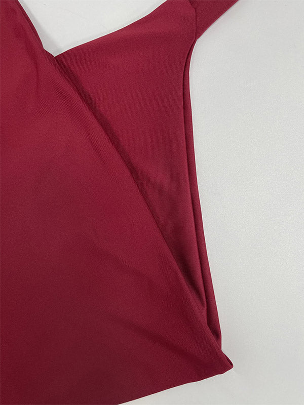 Two Piece Sets Burgundy Chic Daily Casual Cowl Neck Sleeveless Top Pant Set