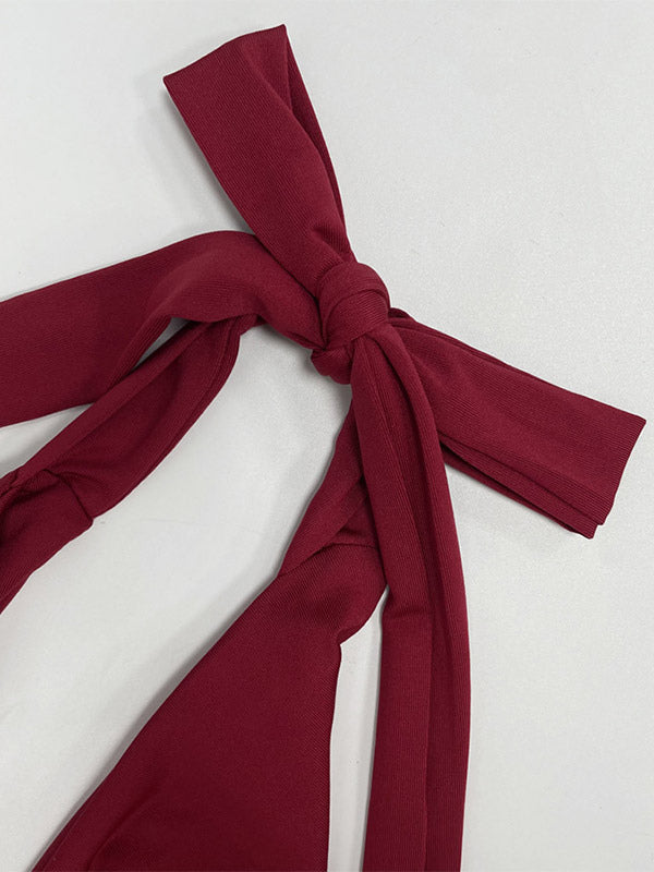Two Piece Sets Burgundy Chic Daily Casual Cowl Neck Sleeveless Top Pant Set