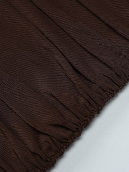 Party Dress Dresses Maxi Coffee Brown Strapless Pleated Sexy Semi Formal Summer Dress