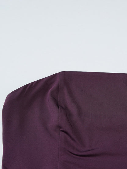 Party Dress Dresses Maxi Purple Strapless Pleated Sexy Semi Formal Summer Dress