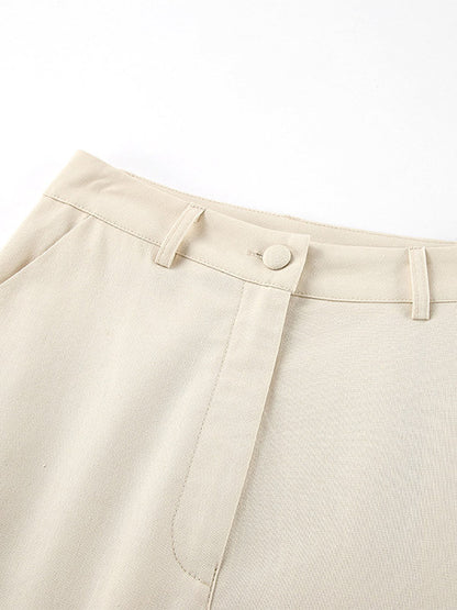 Two Piece Sets Apricot Daily Casual V-Neck Sleeveless Top Pant Set