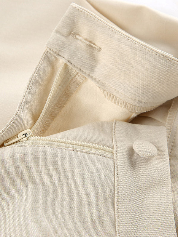 Two Piece Sets Apricot Daily Casual V-Neck Sleeveless Top Pant Set