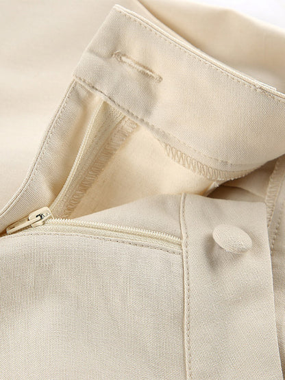 Two Piece Sets Apricot Daily Casual V-Neck Sleeveless Top Pant Set