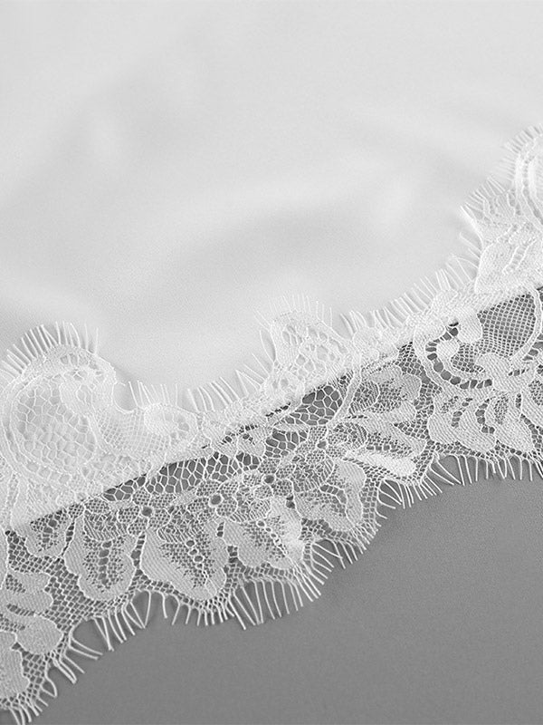 White Cami Top Straps Neck Strappy Lace Adjustable Straps Chic Women Camis