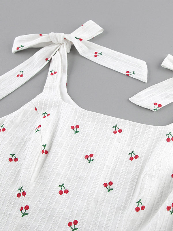White Cami Top U-Neck Ruffles Strappy Cotton Ruffled Sexy Women Camis