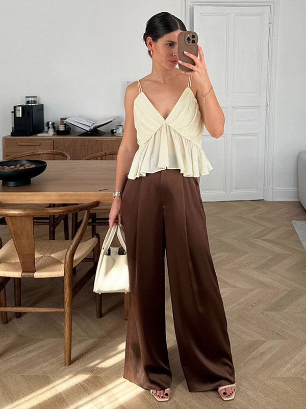Apricot Cami Top V-Neck Strappy Chic Camis For Women