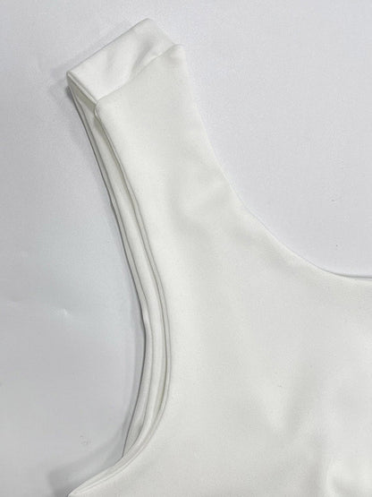 White Cami Top U-Neck Ruffles Backless Chic Camis For Women