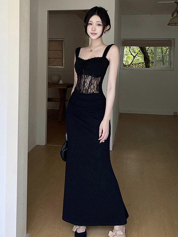 Night Out Dresses Black Sleeveless Straps Neck Summer Dress